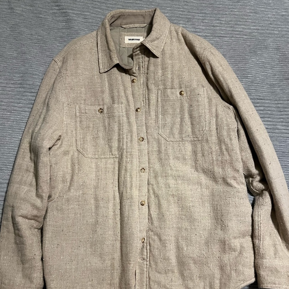 Taylor Stitch Lined Utility Shirt in Oat Donegal Large 42